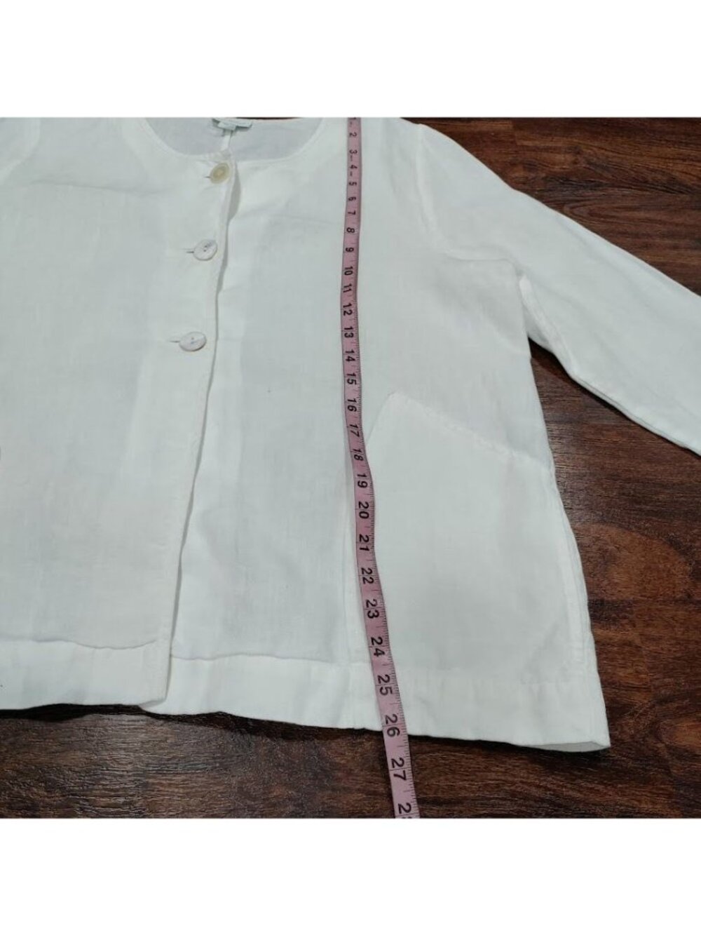 Pure Jill Linen Artsey Lagenlook Layers 100% Linen Cardigan Jacket Cream Size L - Picture 12 of 13